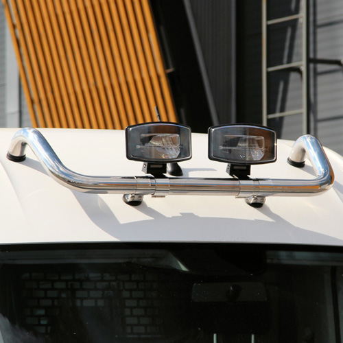 [888495] Lamp holder for roof, polished with cable and 2 clamp type holders